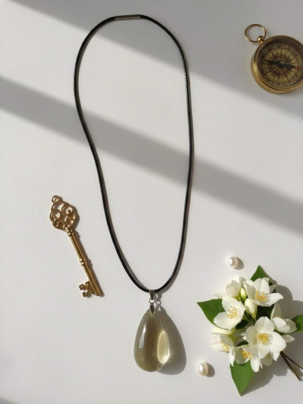 Natural Citrine Teardrop Crystal Pendant Necklace – 20” Unisex